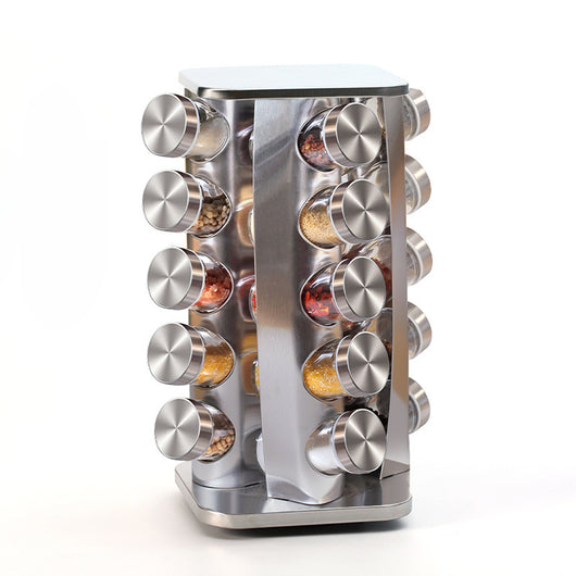 Set de Frascos Giratorios para Condimentos en Acero Inoxidable 430 y Vidrio