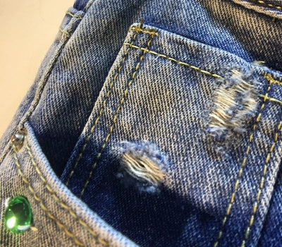 Pantalón Cropped Cintura Alta Slim con Detalles Rotos - Image 10