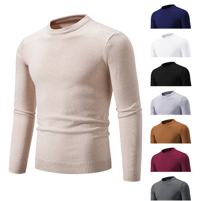 Suéter Delgado Otoño Hombre Cuello Redondo Manga Larga