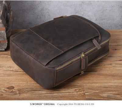 Mochila de Cuero Vintage Simplicity para Hombre - Image 14