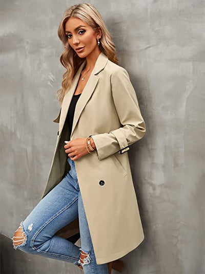 Abrigo Elegante Doble Fila Ajustado para Mujer - Image 16