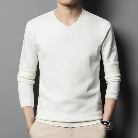 Suéter Tejido Cuello V para Hombre - Prenda Base Otoño Ejecutiva - Image 8