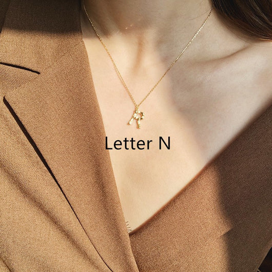 Collar de Plata 925 con Letras del Abecedario Estilo Vintage - Image 2