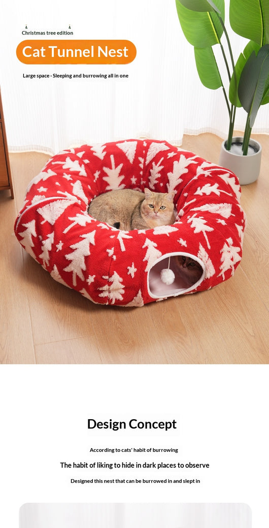 Túnel Árbol de Navidad con Cama para Gatos - Nido Flanela - Image 16