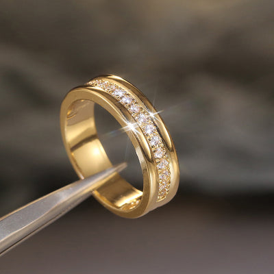 Anillo de Moda Dorado con Rhinestones Plateado en Cobre - Image 12