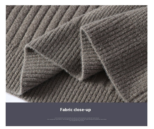 Suéter Tejido Holgado con Cuello Camisero para Hombre - Otoño e Invierno - Image 16