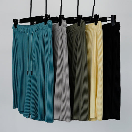 Pantalones Cortos Hombre Plisados Talla Grande Comodidad Casual