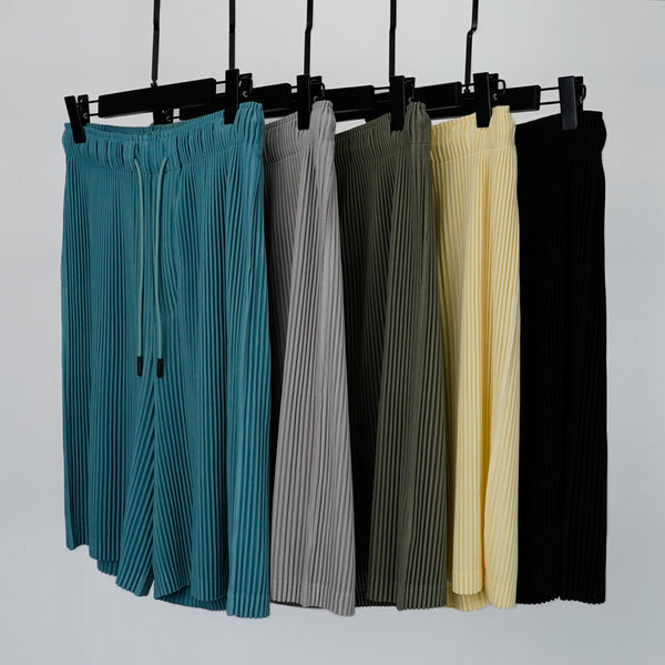 Pantalones Cortos Hombre Plisados Talla Grande Comodidad Casual