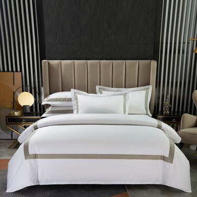 Juego de Cama de Algodón Puro Satén Blanco Lujo Hotel 4 Piezas - Image 9