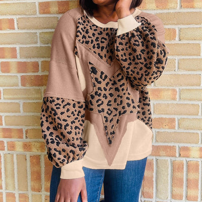 Blusa Estampado Leopardo Manga Larga con Tirantes de Diseñador - Image 8