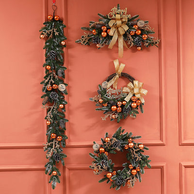 Guirnalda Navideña de Ratán con Cuerno - Decoración Colgante para Puerta y Pared - Image 3