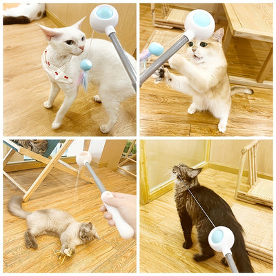 Varita Interactiva Retráctil para Gatos con Cabeza Reemplazable - Image 5