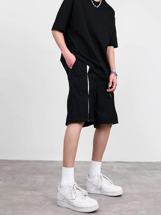 Shorts de Traje Hombre Diseño Nicho con Costuras de Contraste - Image 4