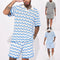 Conjunto Casual de Lana: Camisa Manga Corta y Shorts Texturizados