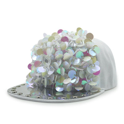 Gorra de Béisbol Hip Hop con Lentejuelas Florales y Visera Plana - Image 13
