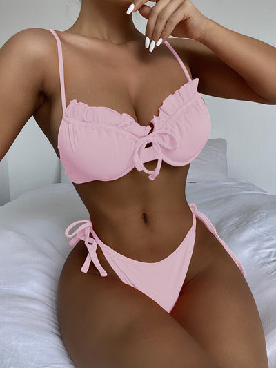 Bikini Enterizo con Encaje de Loto y Sostén Reforzado - Diseño Europeo - Image 4