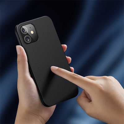 Funda de Cuero Magnética para iPhone 12 Mini Negro