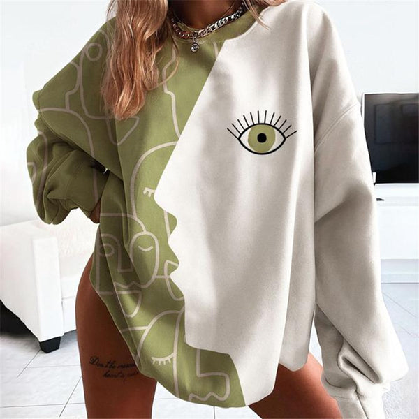Suéter Estampado Cuello Redondo Manga Larga Mujer