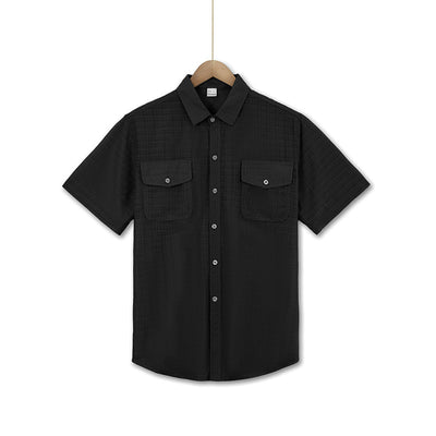 Camisa Suelta de Solapa Lisa para Hombre - Estilo Casual Festivo - Image 36