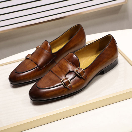 Zapatos de Cuero para Hombre con Doble Hebilla - Piel Genuina Premium