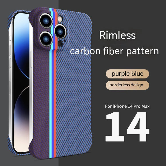 Funda de Teléfono Fibra de Carbono con Patrón Entrelazado sin Marco
