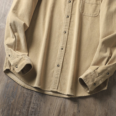 Camisa de Pana Retro Americana Gruesa de Manga Larga - Image 11