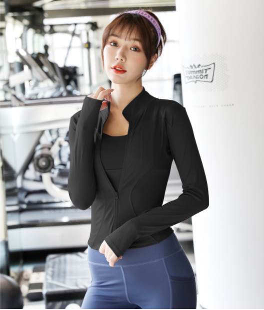 Blusa Deportiva Mujer con Cierre, Secado Rápido y Cuello Alto