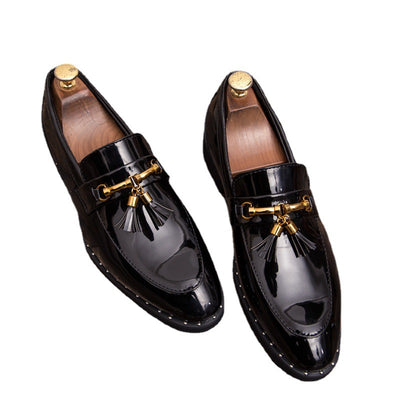 Zapatos de Cuero Puntiagudos Estilo Coreano para Hombre - Image 5