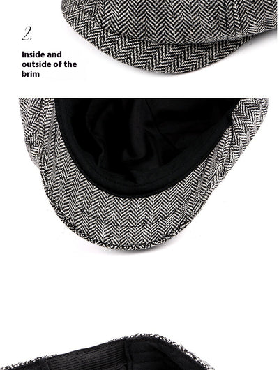 Boina Octagonal a Cuadros para Hombre - Estilo Retro Vintage - Image 13