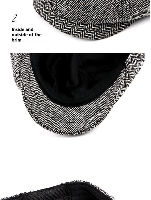 Boina Octagonal a Cuadros para Hombre - Estilo Retro Vintage - Image 13