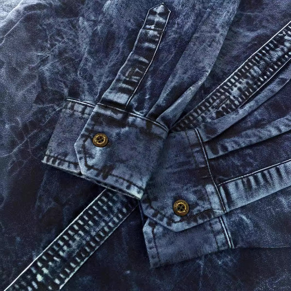 Camisa Vaquera Manga Larga Slim Fit para Hombre