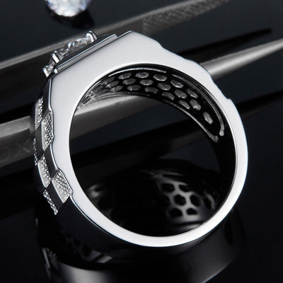 Anillo de Moissanita Diamante para Hombre Diseño Minimalista - Image 5