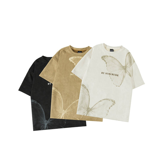 Playera Estampada de Manga Corta con Acabado Suave