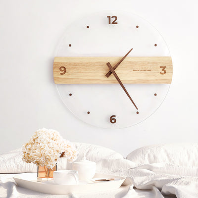 Reloj de Pared Moderno Madera Maciza y Acrílico para Sala - Image 8