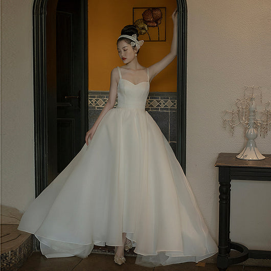 Vestido de Novia Vintage Satinado con Tirantes - Diseño Mori Fantasy Elegante - Image 7