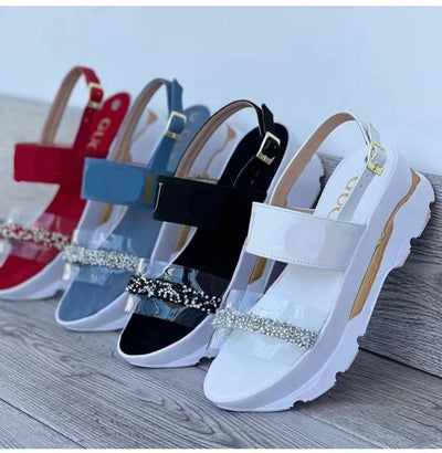 Sandalias Romanas con Suela Gruesa, Tiras Ajustables y Diseño Transparente - Image 9