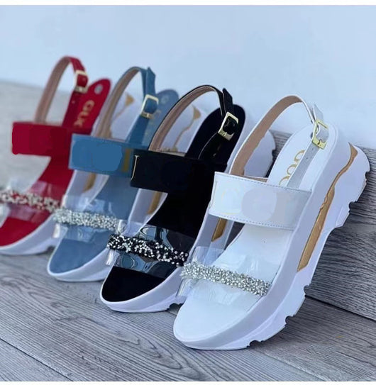 Sandalias Romanas con Suela Gruesa, Tiras Ajustables y Diseño Transparente - Image 9