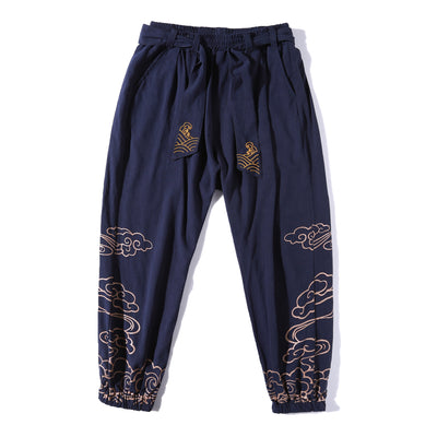 Pantalones Holgados Estilo Chino para Hombre con Estampado Tradicional Talla Grande - Image 5