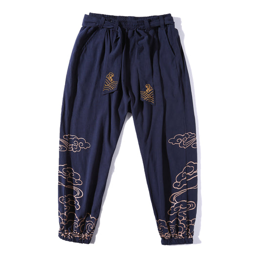 Pantalones Holgados Estilo Chino para Hombre con Estampado Tradicional Talla Grande - Image 5