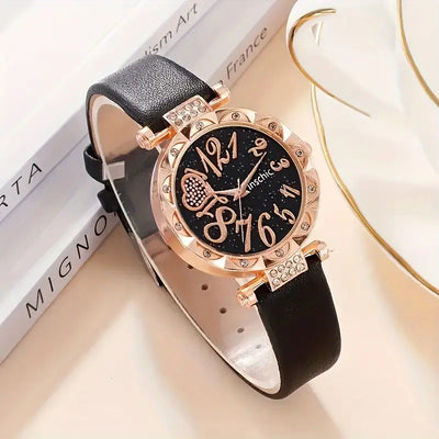 Reloj de Cuarzo con Diamantes y Pulsera de Cuentas para Mujer - Image 11