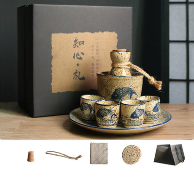 Set Calentador de Sake Retro Japonés con Tazas de Cerámica - Image 36