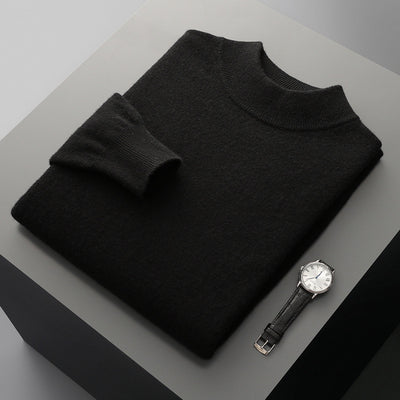Suéter de Cuello Medio en Lana para Hombre - Pullover Ligero Otoño Invierno - Image 10