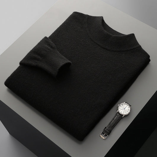 Suéter de Cuello Medio en Lana para Hombre - Pullover Ligero Otoño Invierno - Image 10