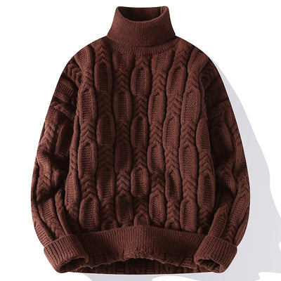 Suéter de Cuello Alto Trenzado para Hombre - Abrigo Casual y Cálido - Image 3