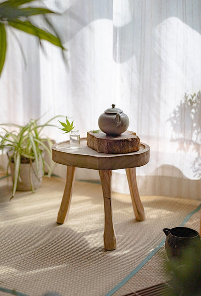 Taburete Bajo Retro de Madera Maciza con Almacenamiento - Image 12