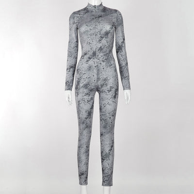 Mono Ajustado Invierno Mujer con Cuello Alto y Estampado Moderno - Image 12