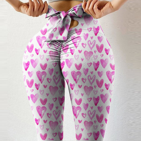 Pantalones Cortos Yoga Cintura Alta Ajustados con Detalle de Lazo
