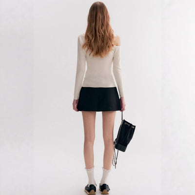 Blusa Elegante Fuera del Hombro con Encaje y Manga Larga - Image 3