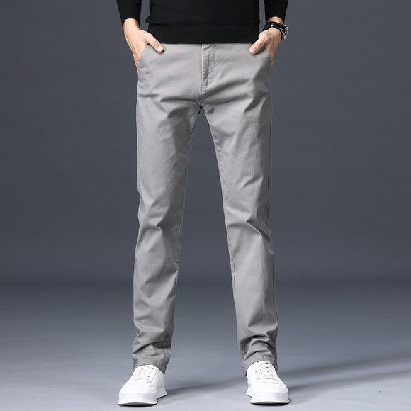 Pantalones de Vestir Coreanos Elásticos Slim Fit Premium