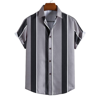 Camisa Casual de Rayas para Hombre - Manga Corta - Image 14